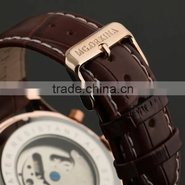Day Date Display Analog Watch,Leather Wrist Men Automatic Mechanical Watch WM374 photo-6