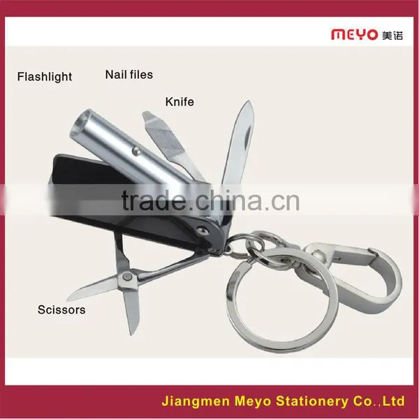 2015 Business Promotional Customized Made Metal Keychain With Flashlight,nail Files,knife,secissors photo-2