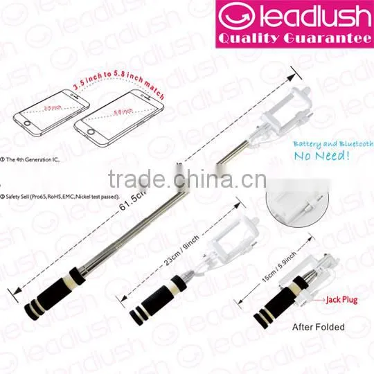 Selfie Stick With Cable, Mini Size, Folding Head,colorful Handles