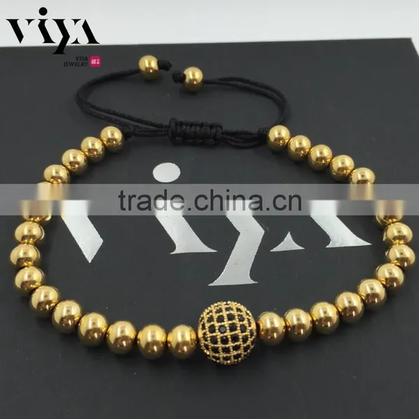 Newest Fashion Beads Man Wrap Bracelet and Braided Rope Round Beads Bracelet Jewelry photo-4