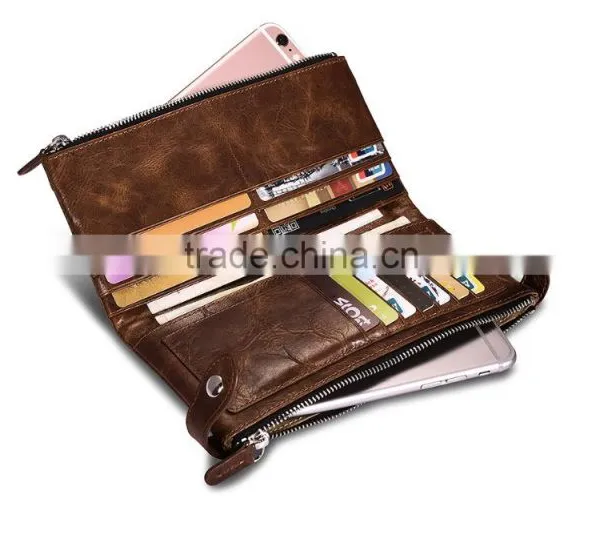 Icarer Luxury Classical Zipper Real Leather Handbag Wallet With Card Slot MT-5592 photo-6