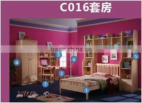 Shenzhen Furniture Pine Wood Single Beds For Kids Bedroom Sets photo-4