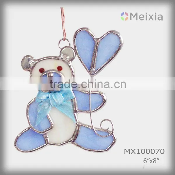 MX100070 Stained Glass Wall Hanging Craft Decoration Bear Birth Gift