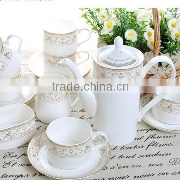 15pcs Decal Bone China Coffee Set With Royal Designs photo-6