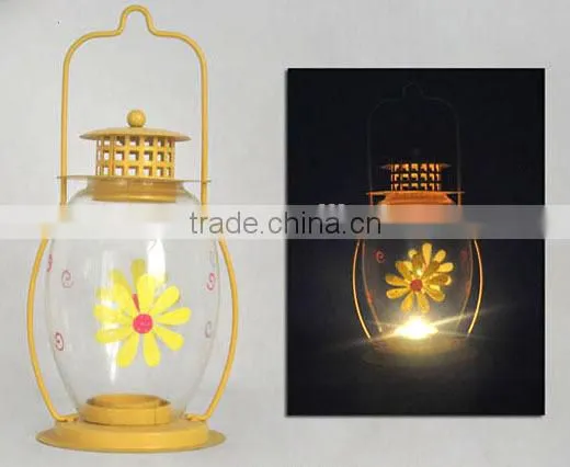 Durable Antique handmade lantern wrought metal glass candle holders