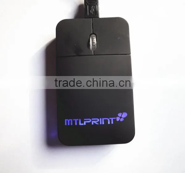 Laptop USB Wired Super Slim Flat Mouse With LED Logo photo-2