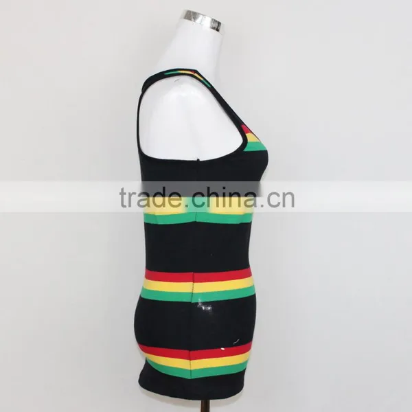 Wholesale Fashion Women Stripe Gym Tank Tops of Guangzhou Clothing photo-3