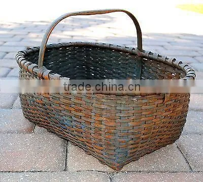 Large Size Vegetable Basket With Handle Looks Old Picinc Storage Bins photo-2