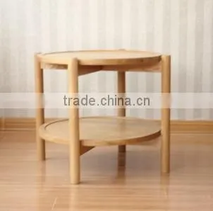 Solid Wood End Table Tea Table in Round, Modern Design Furniture