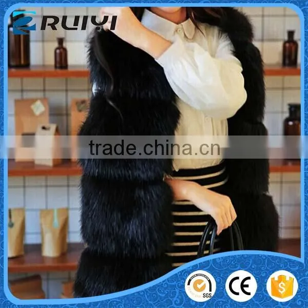 Ladies European Fashion Faux Fur Sleeveless Waistcoat photo-4