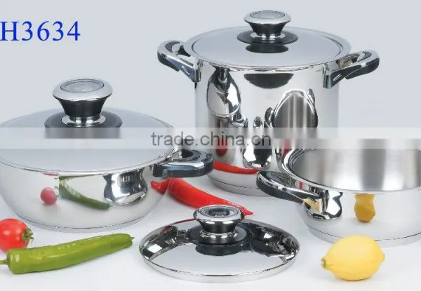AH3634 6pcs Stainless Steel STOCKPOT