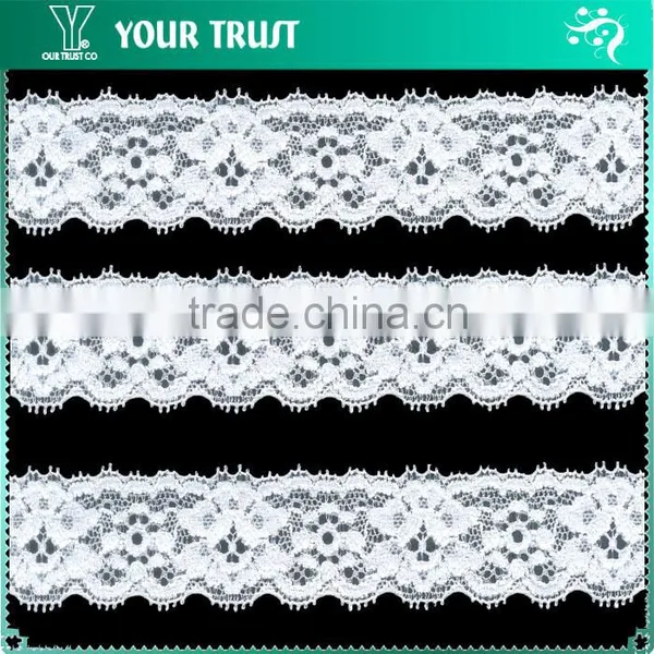 Width 3.2 Centimeter White Wave Stretch Trimming Spandex Elastic Lace photo-4