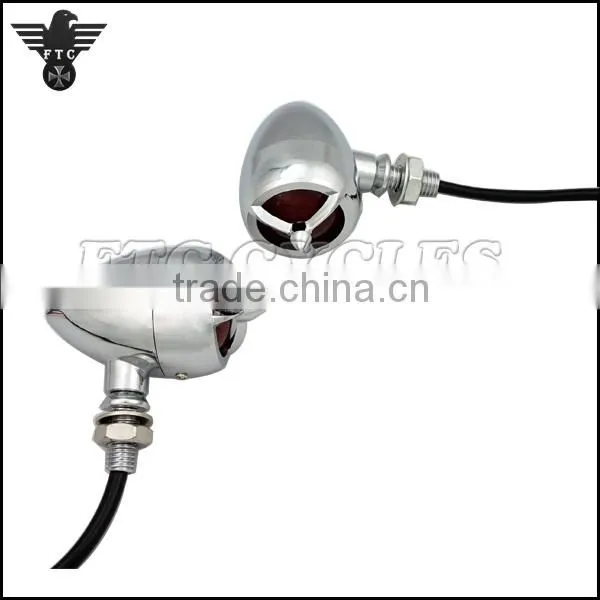 Red Lens Tribar Motorcycle Turn Signals Vintage Indicator for Kawasaki Lighting photo-3