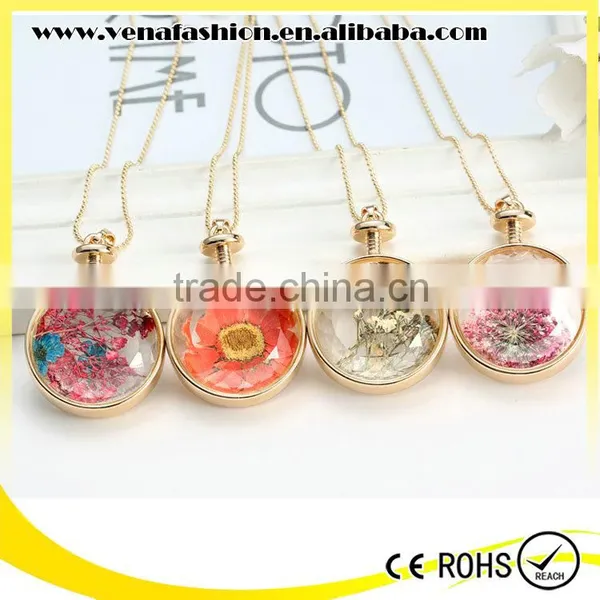 Pink Crystal Handmade Flower Crystal Necklace photo-4