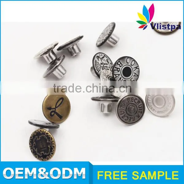 Brass Flat Metal Tack Button for Denim photo-2