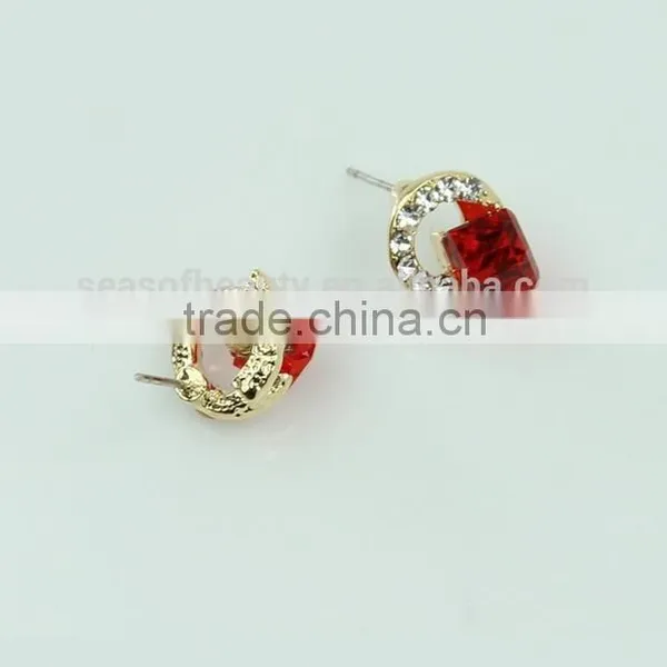 Crystal Fashional Hot Sale Beautiful Decorative Red Earring Wholesale J0701F01 photo-3