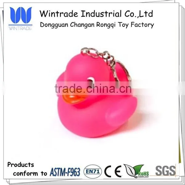 Mini plastic rubber duck keyring