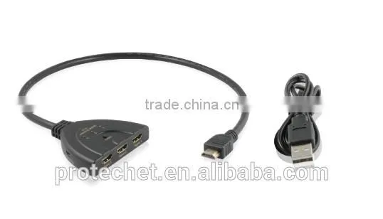 HDMI 3X1 Switcher Pigtail Support Full 3D and 4K With USB Cable photo-2