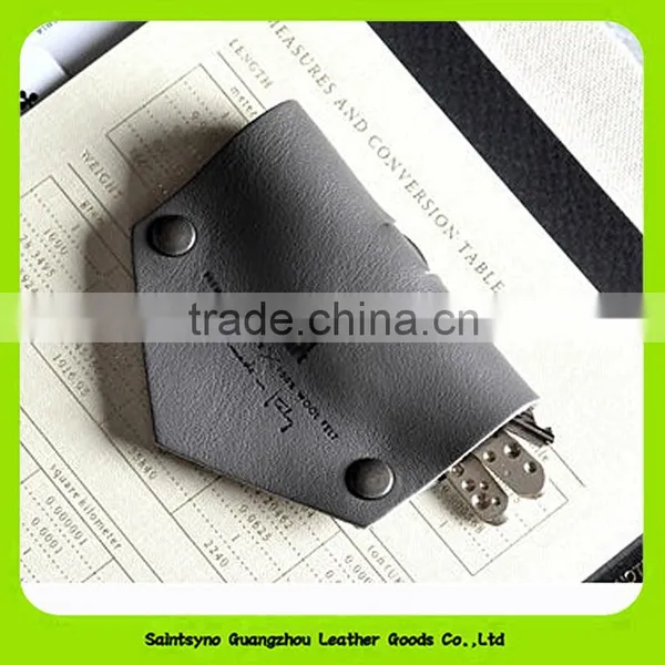 15616 Customized LOGO Promotional Gift Leather Key Ring Holder Wallets Man photo-2