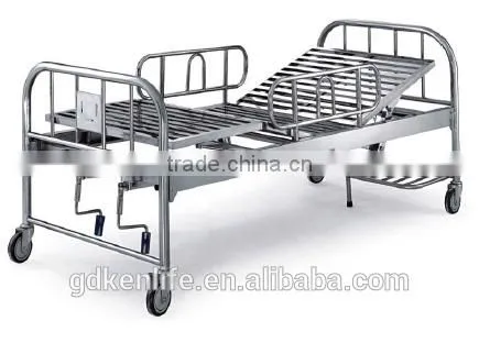 Stainless Steel Hospital Bed With Two Revolving Levers