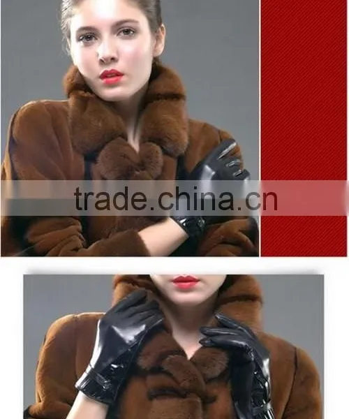 Sexy Black Leather Gloves For Ladies 2016 Hot Selling Leather Gloves For Ladies photo-2