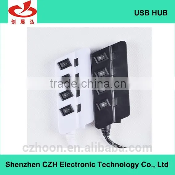 TOP Selling Products! 4-Port Usb 2.0 Hub With Individual On/off Power Switches and LED Indicators photo-2