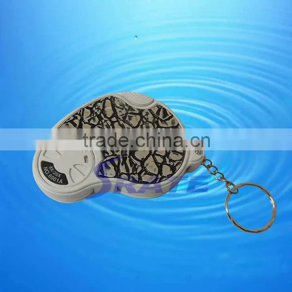 NO.6901A Leather Surface Rotatable Keychain Magnifier For Gift photo-3
