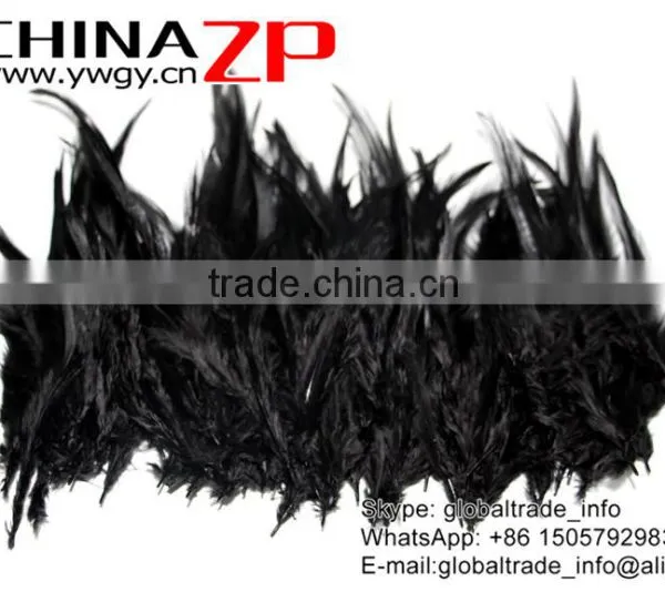 Leading Supplier CHINAZP Bulk Sale DIY High Quality Dyed Black Chicken Rooster Saddle Feathers photo-3