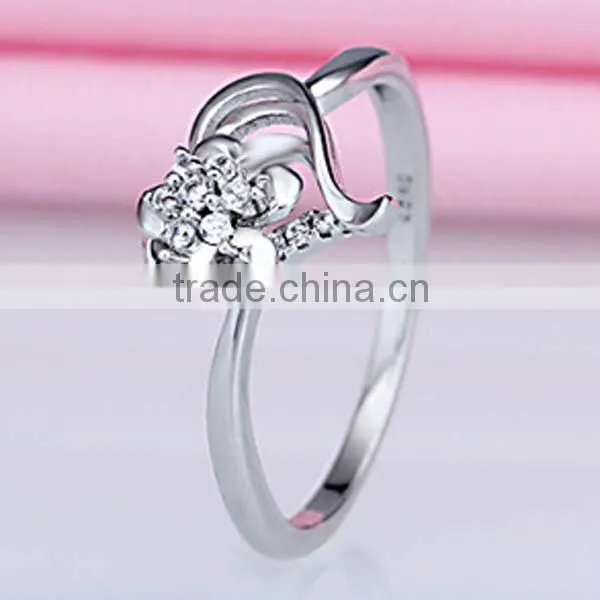 Luxury Jewelry Flower Design and Hollow Heart Design 925 Sterling Silver Rings photo-3