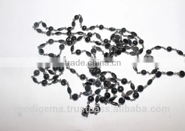 Black Onyx Marquise Bezel Setting Chains photo-4