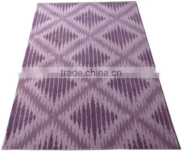 Ikat Design Hand Tufted Cut Pile Wool Carpet, Latex Backed With Cloth photo-2