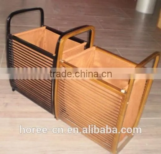 100% Bamboo Laundry Basket With Cotton Liner photo-5