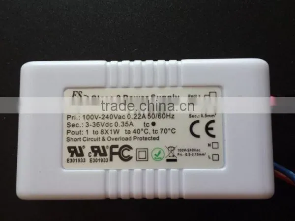 CE UL List 100-240VAC Input 350mA Constant Current Output 8*1w Led Power Supply photo-2