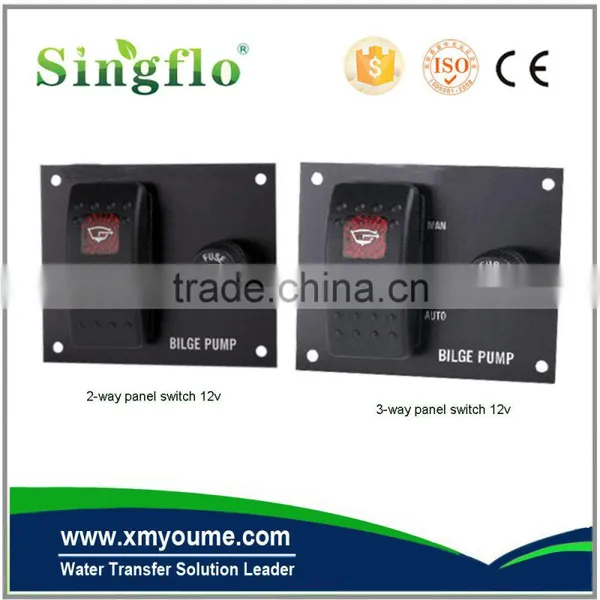 Singflo 3 Way Light up Rocker Switch Panel-12 Volt for Boat Bilge Pump