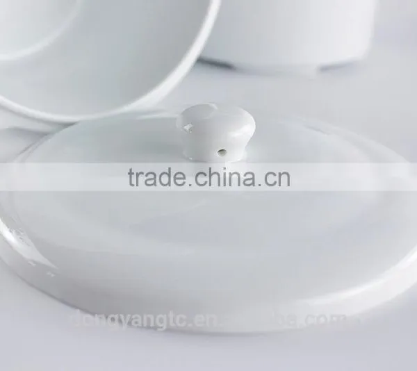 China Factory Wholesale Plain White Ceramic Porcelain Glazed Stew Pot, Soup Tureen With Lid , Serving Cooking Pot photo-5