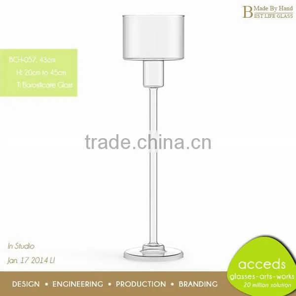 Fashional Designed Long-Stemmed Glass Candle Holder photo-4