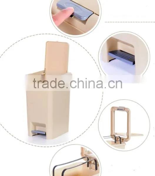 Colorful Rectangel Press&Foot Trash Bin Garbage Bin photo-2