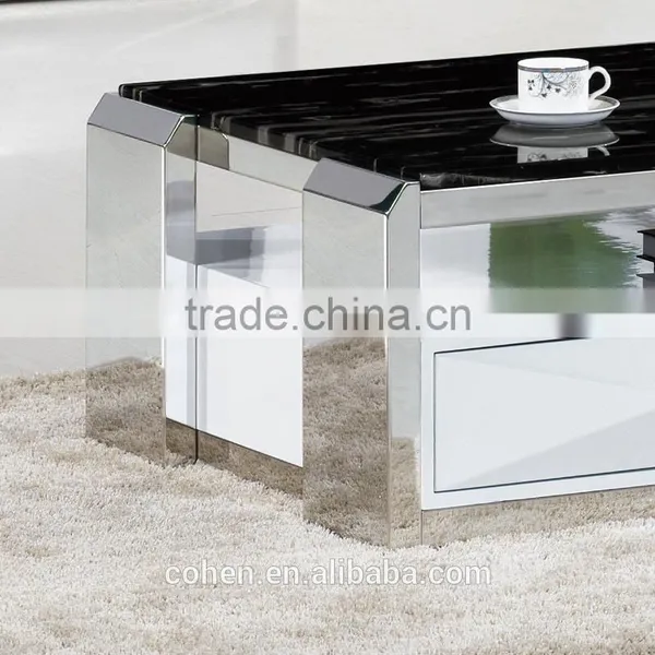 Hot Sale Stainless Steel Base Living Room Furniture Marble Top Coffee Table photo-3