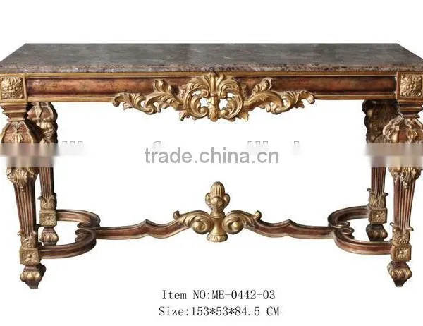 Reproduction Furniture Living Room Console Table and Mirror Set photo-3