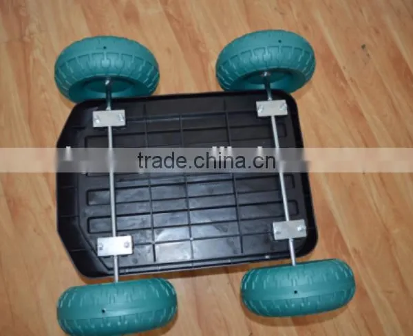 Seat Cart Four-wheel Rolling Garden Work Seat Cart With Plastic Storage Tray TC4501P photo-3