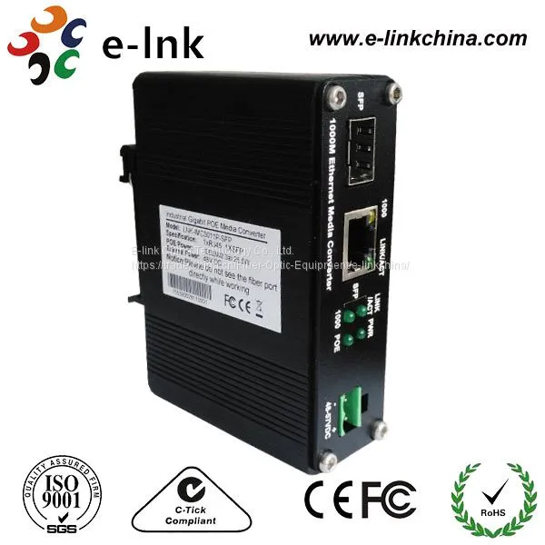 Жёсткий медиаконвертер Ethernet с поддержкой PoE+ от 10/100/1000Base-T до 1000Base-X SFP photo-5
