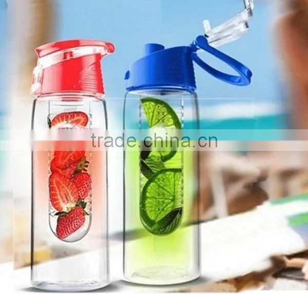 Tritan Plastic BPA Free Fruit Infuser Water Bottle Flip Top 700ml photo-2