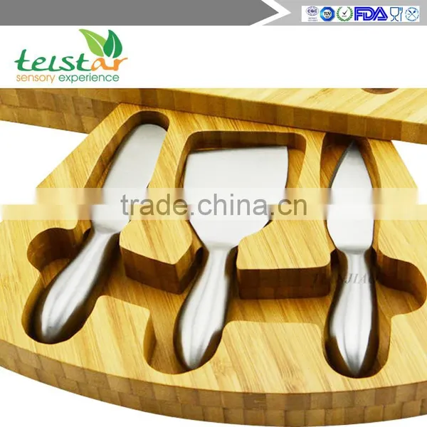 Manufacturers Selling Green Bamboo Cheese Plate of Cheese Knife Chopping Block photo-3