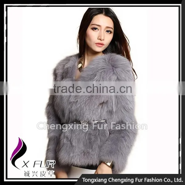 CX-G-A-225B Luxury Winter Patchwork Women Fox Fur Coat photo-2