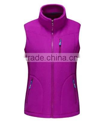 Fashionable Ladies Winter Jackets Warm Waistcoats 100% Polyester Polar Fleece Cheaper Customized Zip-up Jackets photo-4