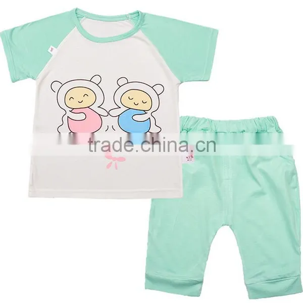 Oem Factory Nice Baby Boys Girls 2 Piece Knit Summer Printing Clothes Set photo-2