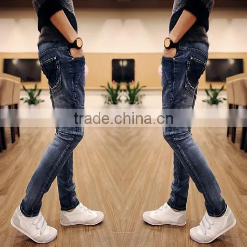 Price of Jeans Manufacturing Machinery Patchwork Blue Wholesale China Trousers for Men Jeans photo-3