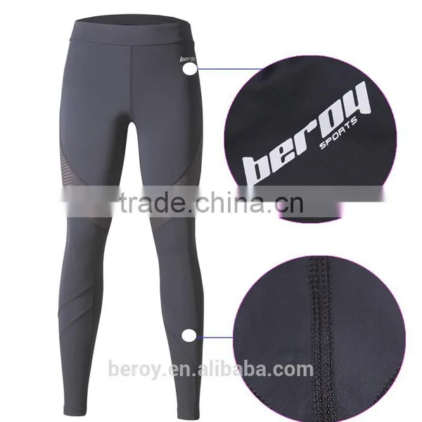 Beroy New Design High Elastic Dry-fit Running Pants Leggings With Zipper on the Leg Opening photo-5