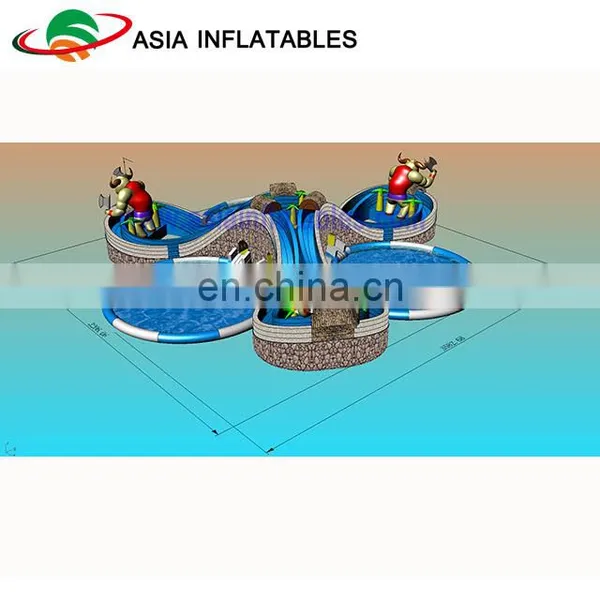 Inflatable Ground Moving Water Park Equipment With 3 Pools photo-3