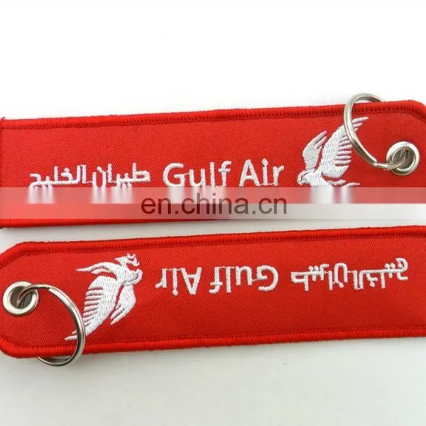 Custom Cheap Wholesale Yellow Overlock Embroidered Keychain photo-3